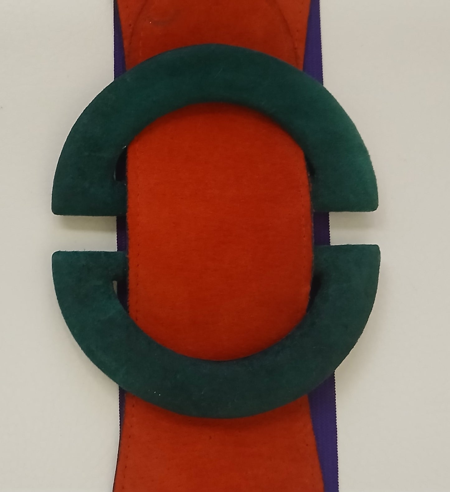 Orange, Green, & Purple Suede Elastic Wide Belt