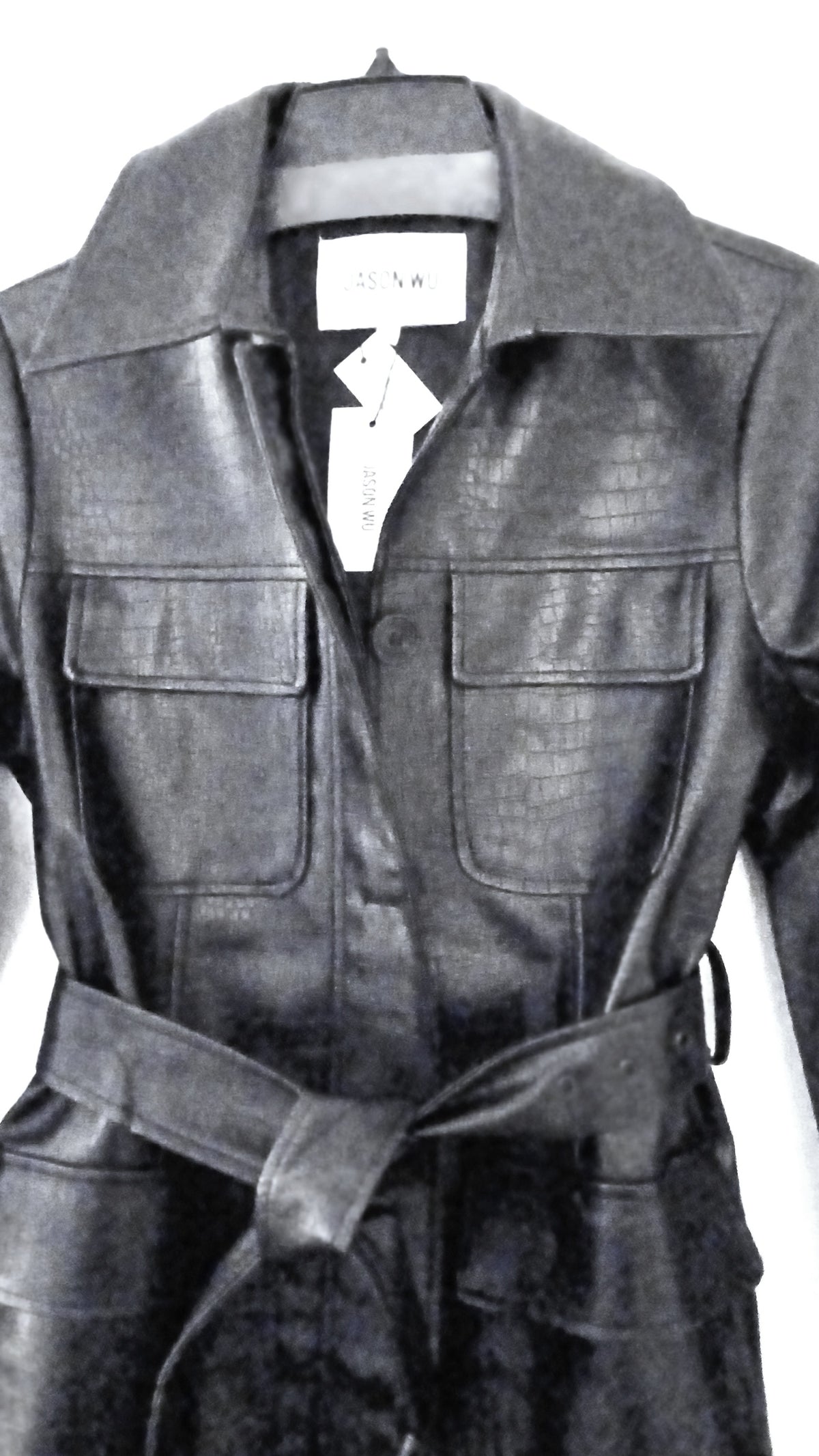 Jason Wu Faux-Leather Black Trench Coat