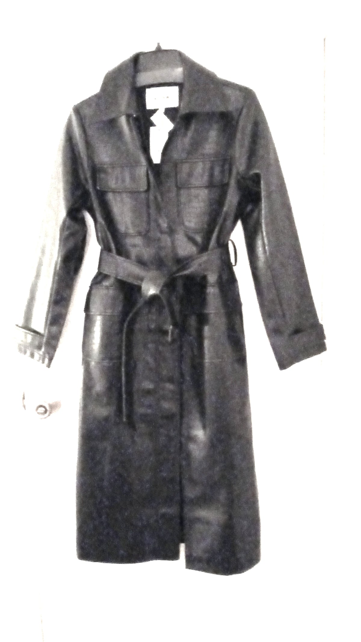 Jason Wu Faux-Leather Black Trench Coat