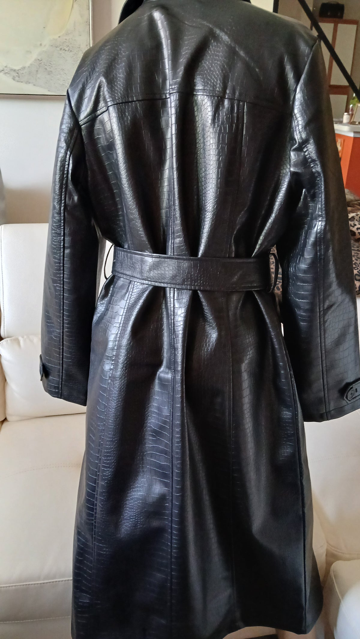 Jason Wu Faux-Leather Black Trench Coat