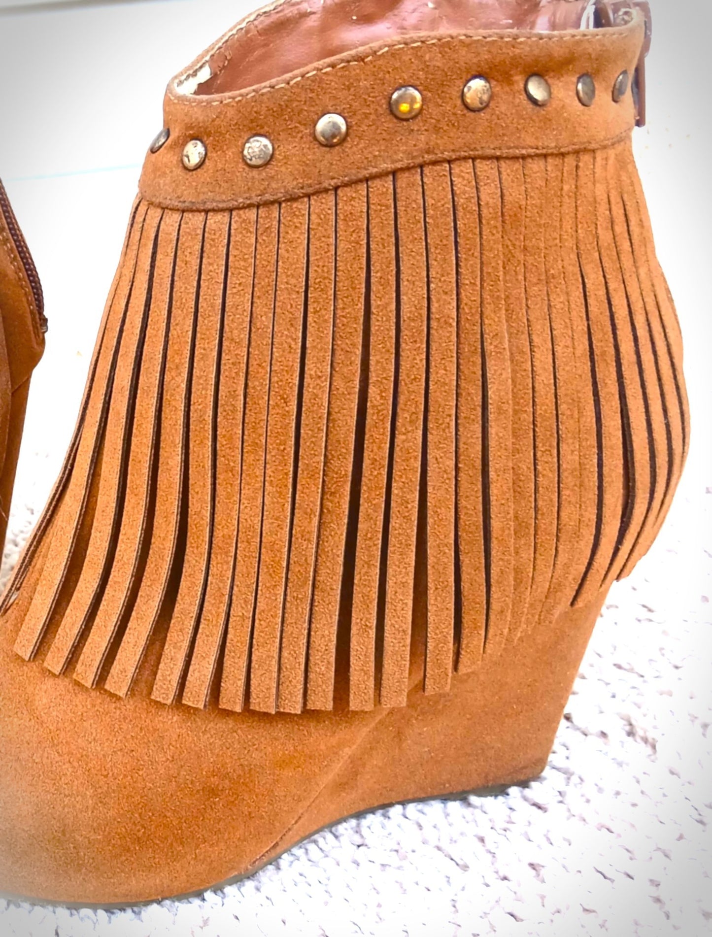 Ankle Fridge Suede Peep Toe Booties