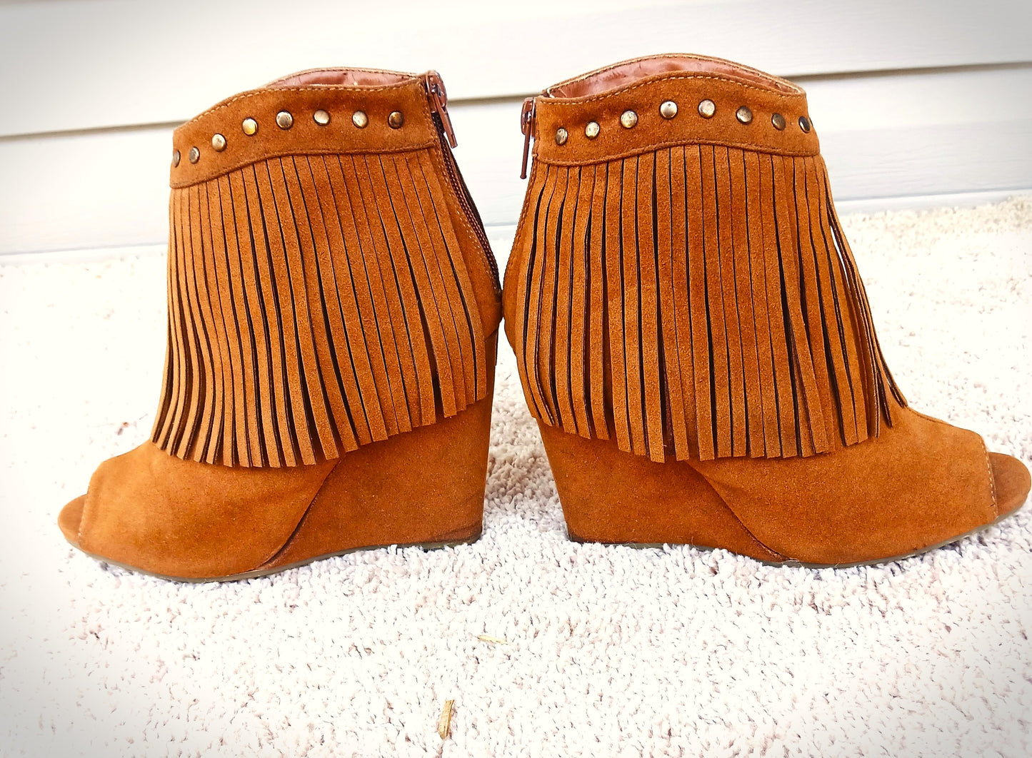 Ankle Fridge Suede Peep Toe Booties